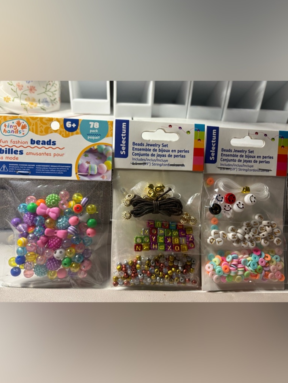 Kids Multicolor Beads Jewelry Craft Kit - Selectum & Tiny Hands Styles